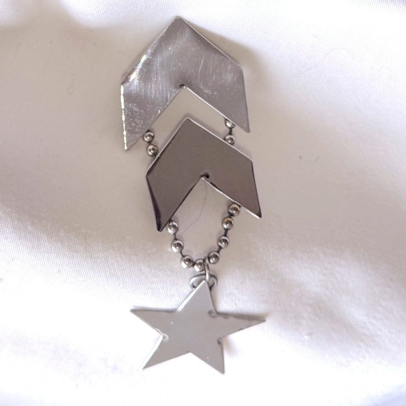 🎖️Vintage Stunning Military Style Silver Star Pendant Pin / Brooch 🎖️ - Picture 2 of 15